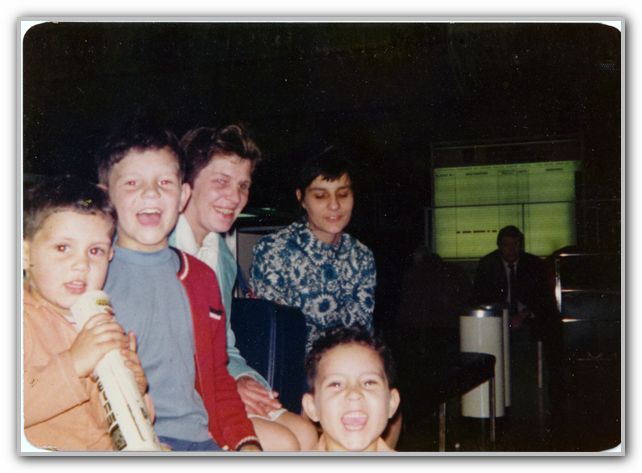 Young Mum DJ FJ CJ with mums friend on ship